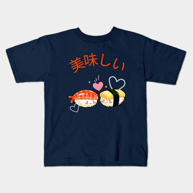 Delicious Sushi v1 Kids T-Shirt by CLPDesignLab